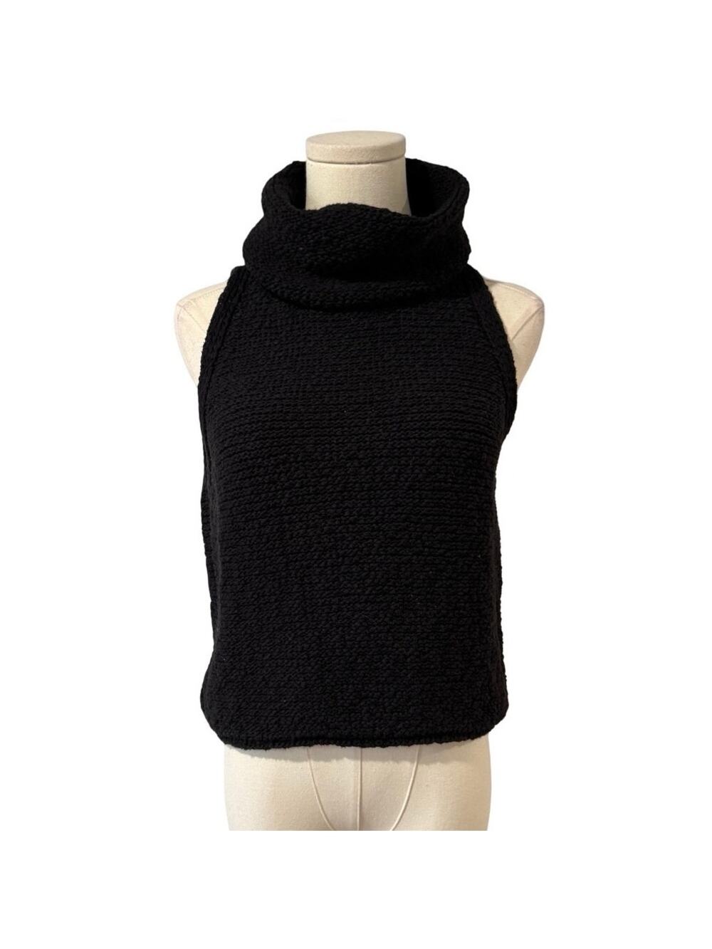 By Together Black Cowl Neck Sweater Vest Size M